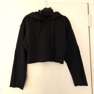 ALO Yoga Black Effortless Cropped Hoodie